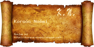 Korsós Noémi névjegykártya